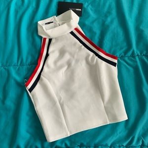 High Neck Halter Crop Top NWT